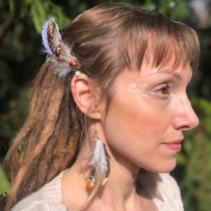 Pair of Feather Hair Clips - Boho